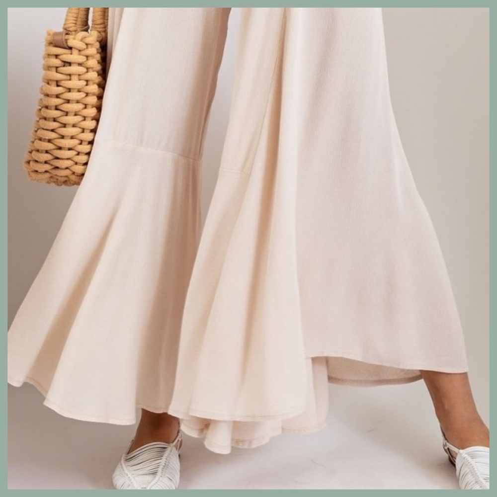 Easel "Fresh Air" Wide Legged Ruffled Bottom Pants - Picture 5 of 12
